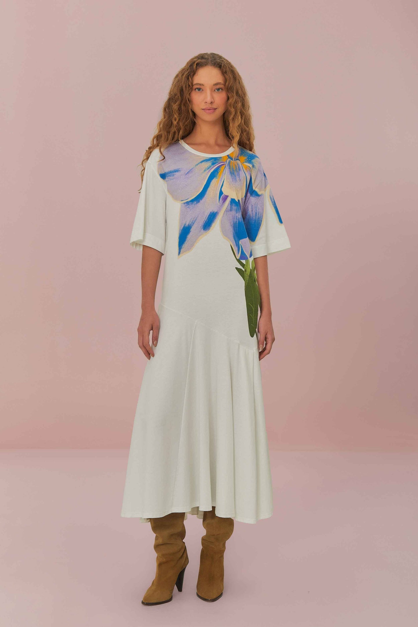 Off-White Flower Maxi Dress