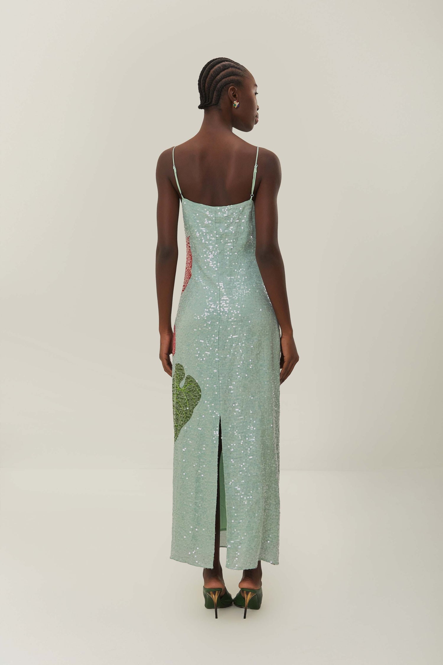 farm rio v-neck sequin slip dress Anthropologie Farm Rio V-Neck Sequin Slip Maxi Dress Size L