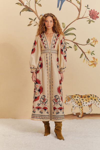 farm rio mini cashew dress Cream Cashew Mandala Maxi Dress – FARM Rio
