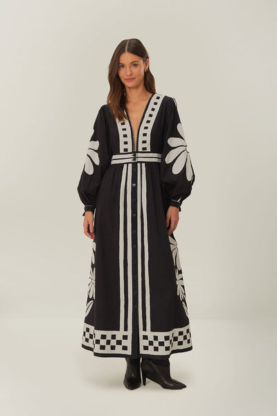 farm rio romantic nature long sleeve maxi dress Romantic Nature Long Sleeve Maxi Dress