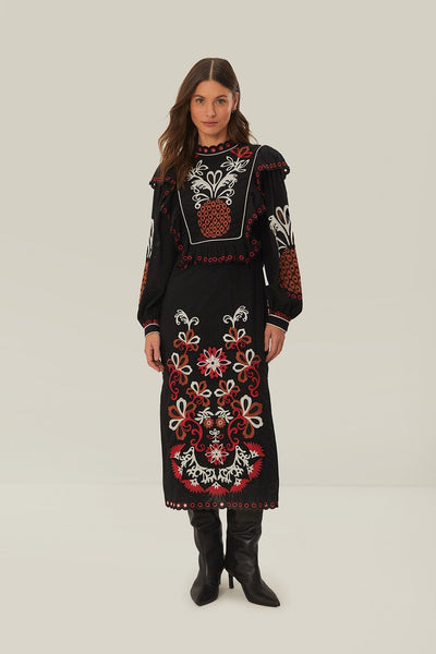 Cashew Mandala Richilieu Long Sleeve Maxi Dress – FARM Rio