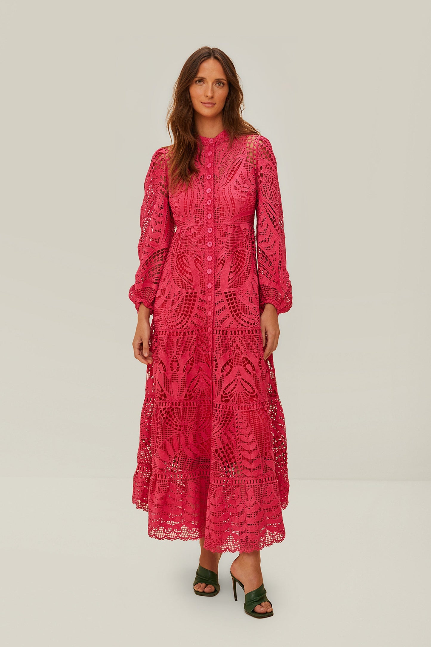 Pink Guipire Maxi Dress – FARM Rio Pink Guipire Maxi Dress – FARM Rio