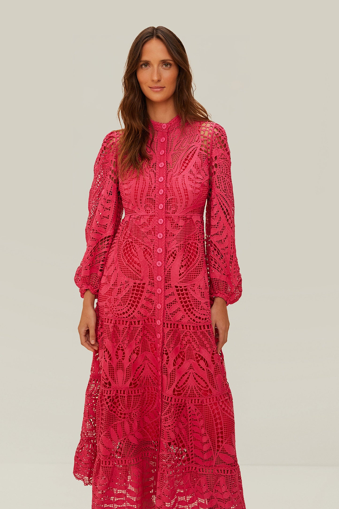 farm rio pink folk party maxi dress Farm Rio Pink Garden Delight Maxi Dress In Garden Delight Pink - 70% Off