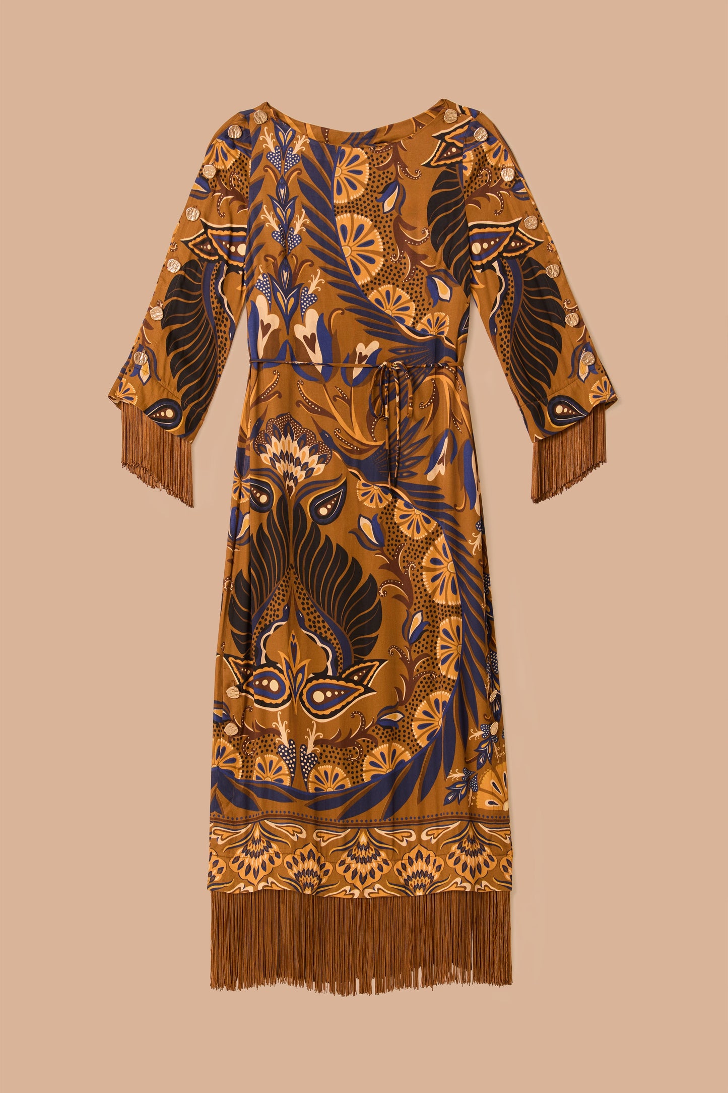 Gold Heart Forest LENZING™ ECOVERO™ Viscose Maxi Dress