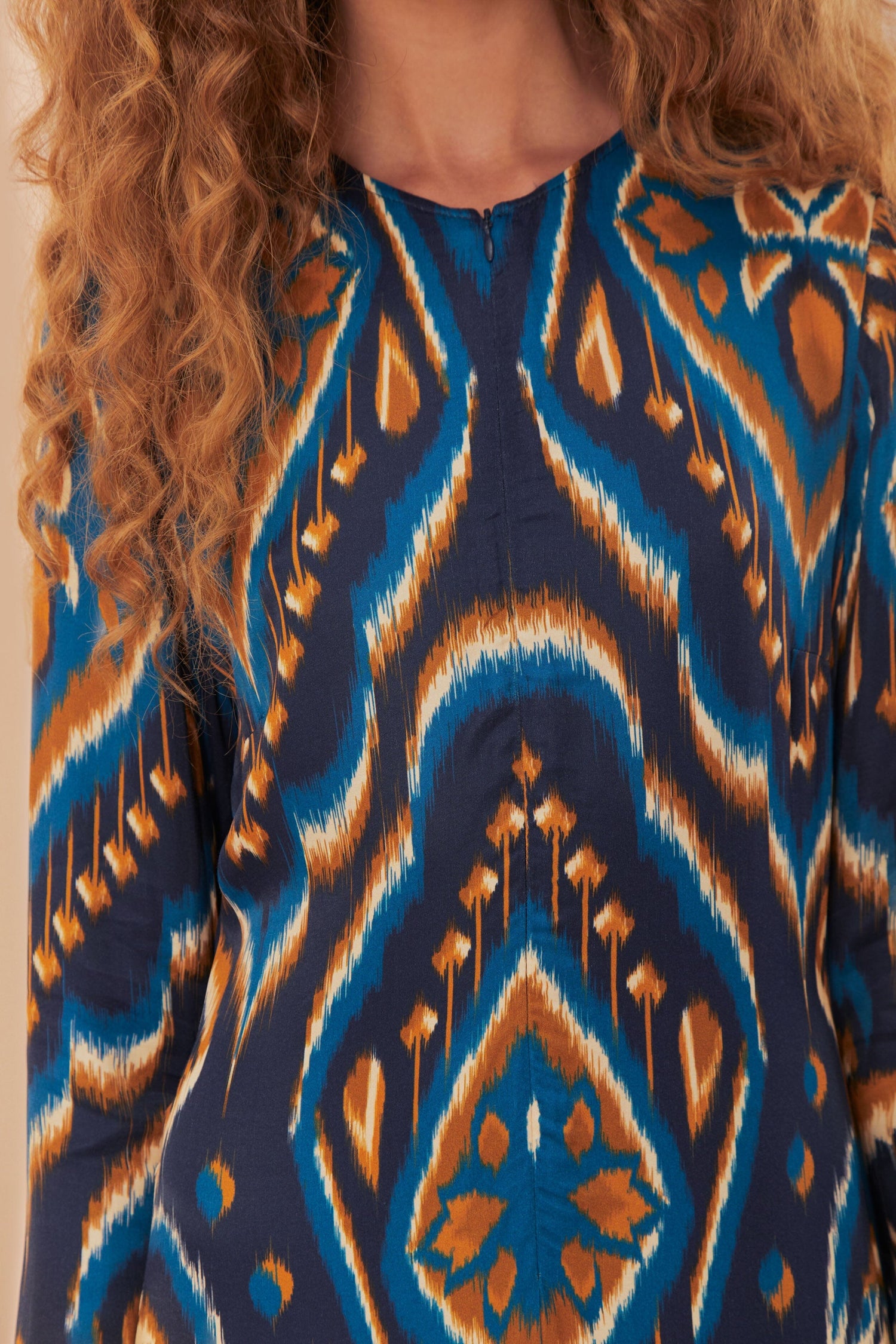 Blue Pineapple Ikat LENZING ECOVERO Viscose Maxi Dress FARM Rio Blue Pineapple Ikat LENZING ECOVERO Viscose Maxi Dress FARM Rio