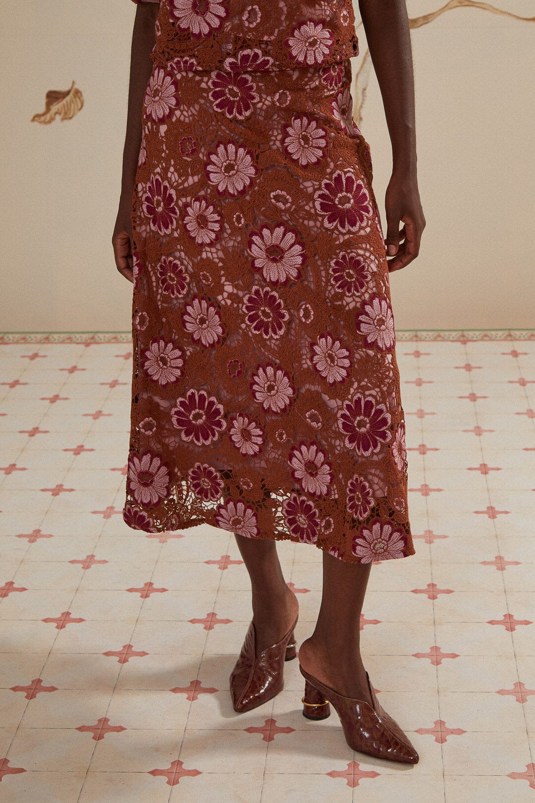 Gigi Tapestry Guipure Skirt