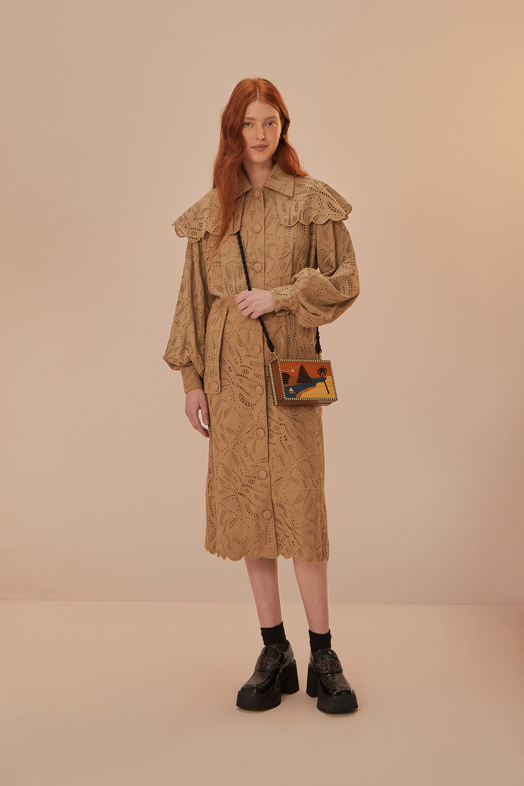 Trench-coat Laise marron