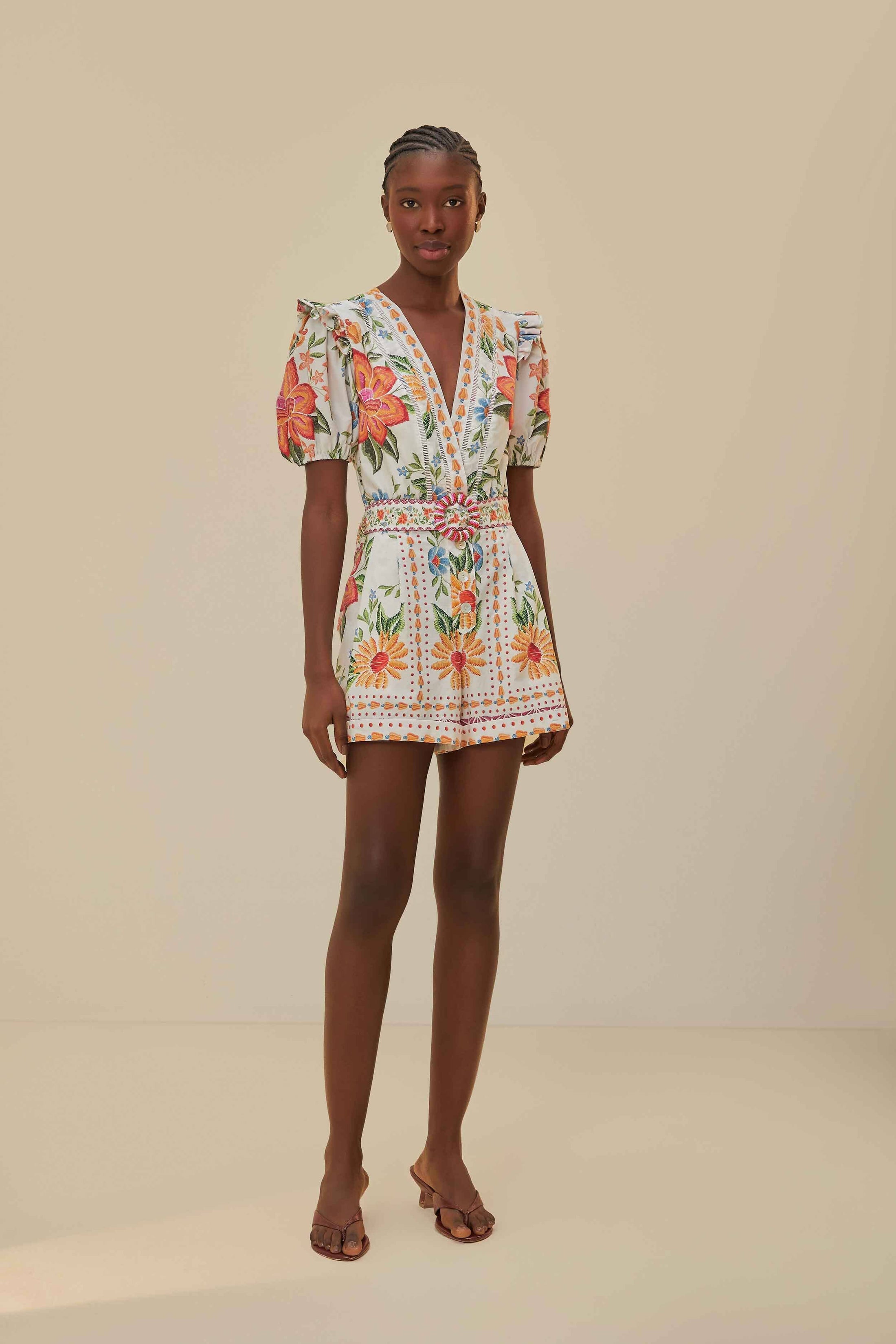 GARDEN GLOW WOVEN ROMPER main image 0