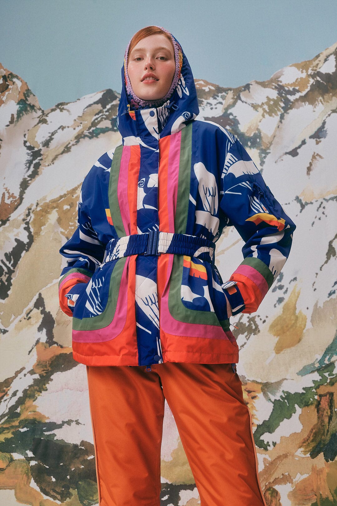 VESTE DE SKI À BLOCS DE COULEURS TOUCANS