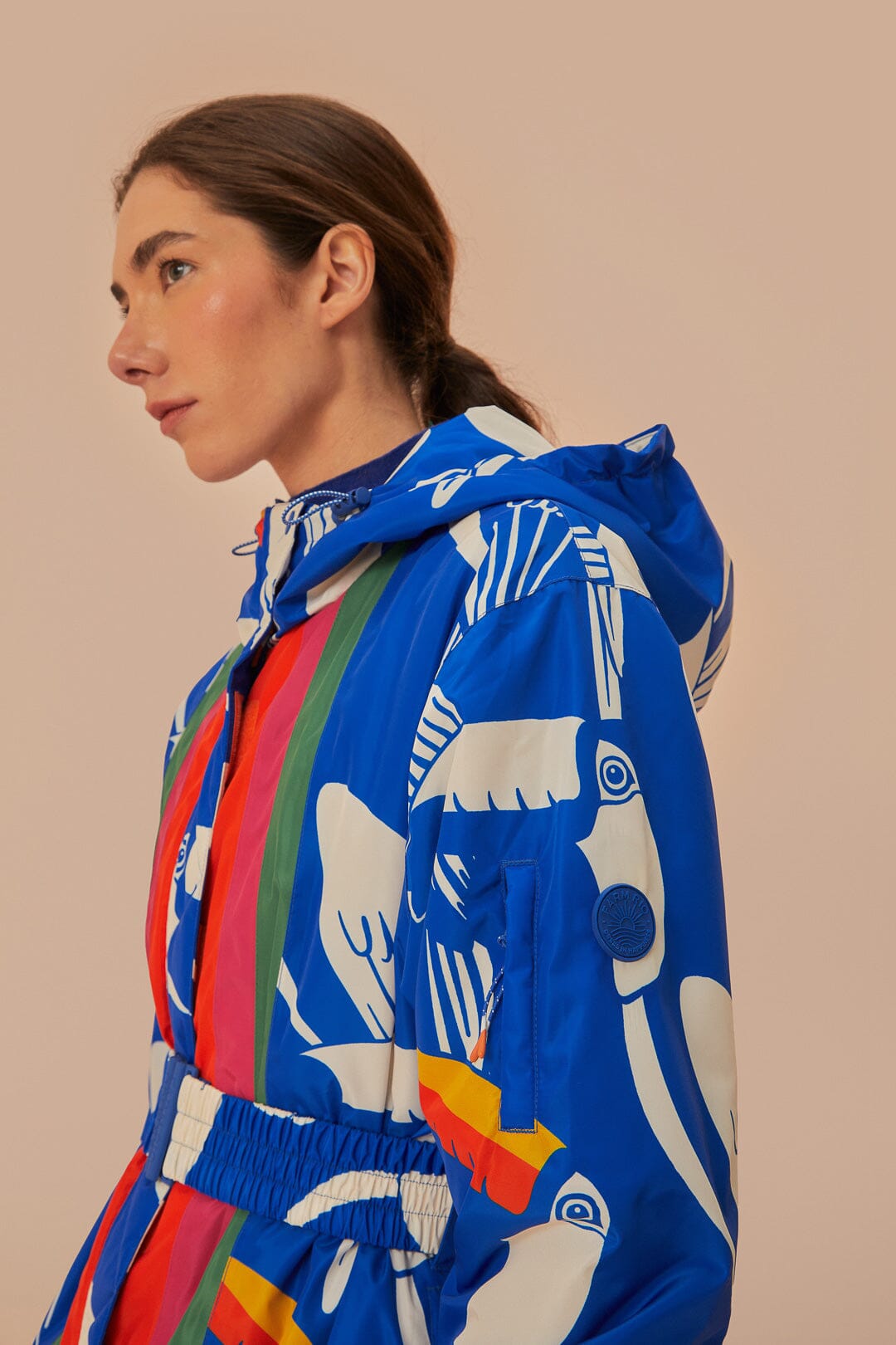 VESTE DE SKI À BLOCS DE COULEURS TOUCANS