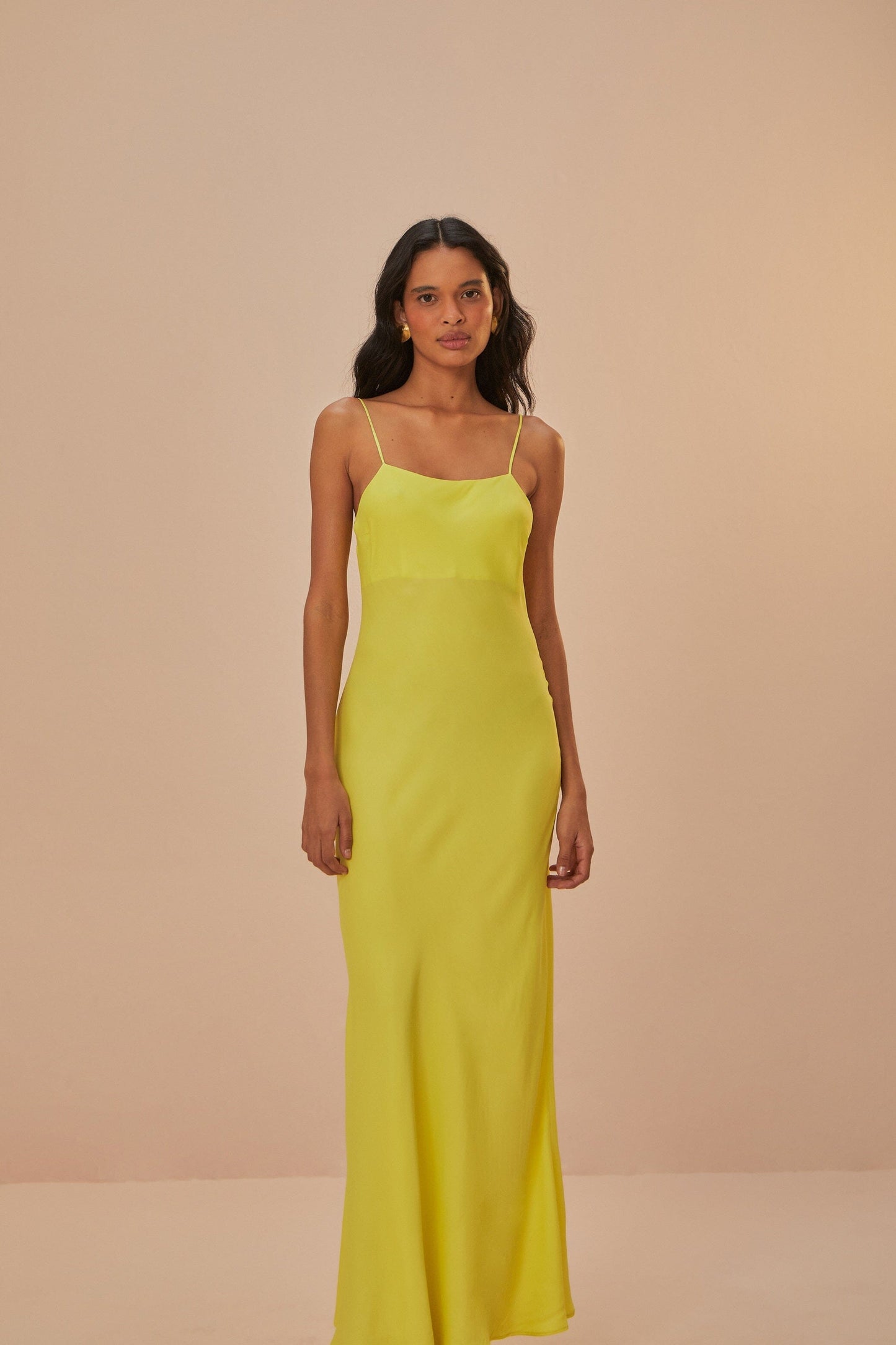 Robe nuisette en viscose LENZING™ ECOVERO™ vert fluo