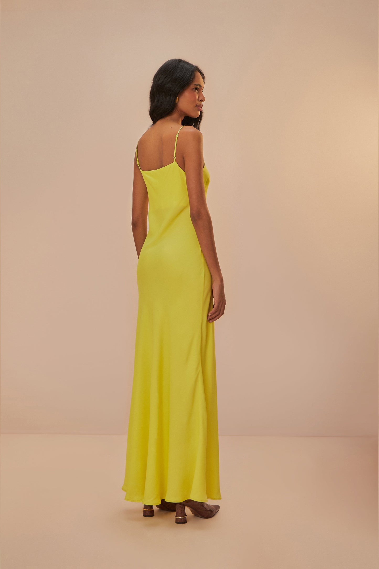 Neon Green LENZING™ ECOVERO™ Viscose Slip Dress