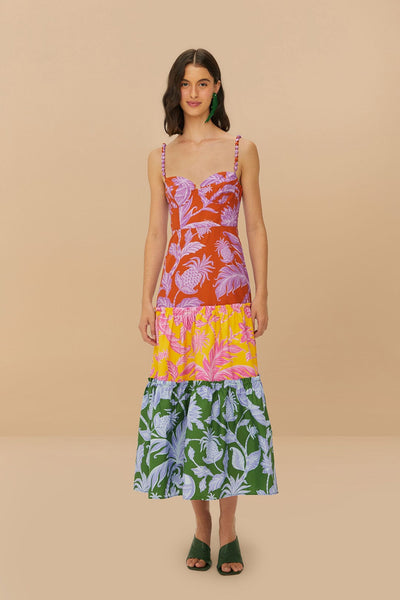 Mixed Tropical Swing Sleeveless Midi Dress – FARM Rio