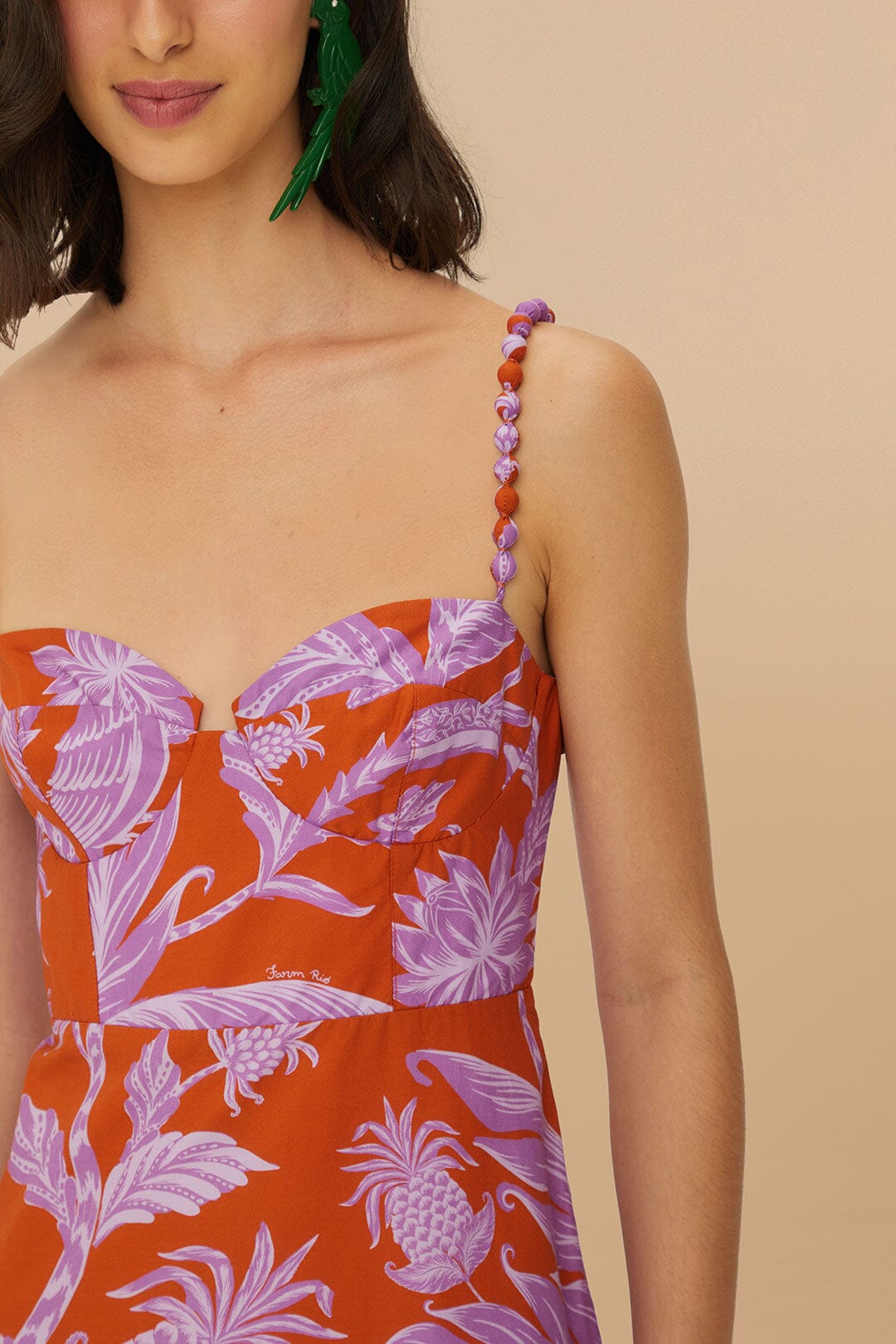 farm rio cotton mixed tropical midi dress FARM Rio Tropical Swing Mix Midi Dress