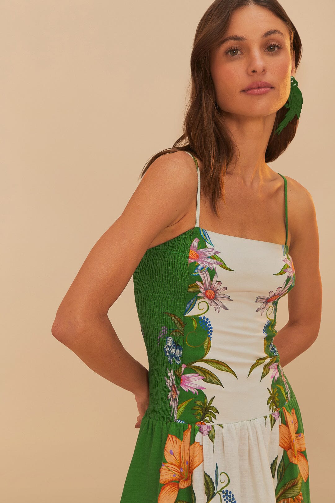 farm rio sweet floral midi dress FARM Rio Sweet Bloom Bouquet Red Midi Dress