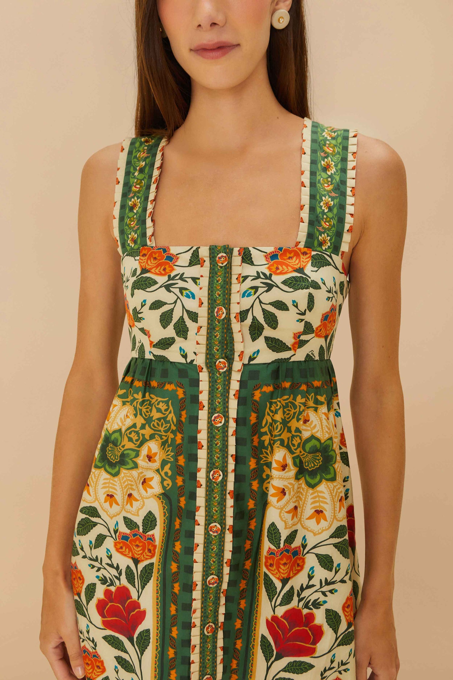 Sand Garden Tapestry Back Bow Maxi Dress FARM Rio Sand Garden Tapestry Back Bow Maxi Dress FARM Rio