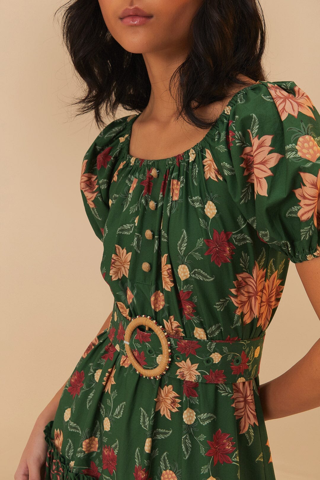 Green Pineapple Garden Organic Cotton Maxi Dress FARM Rio Green Pineapple Garden Organic Cotton Maxi Dress FARM Rio
