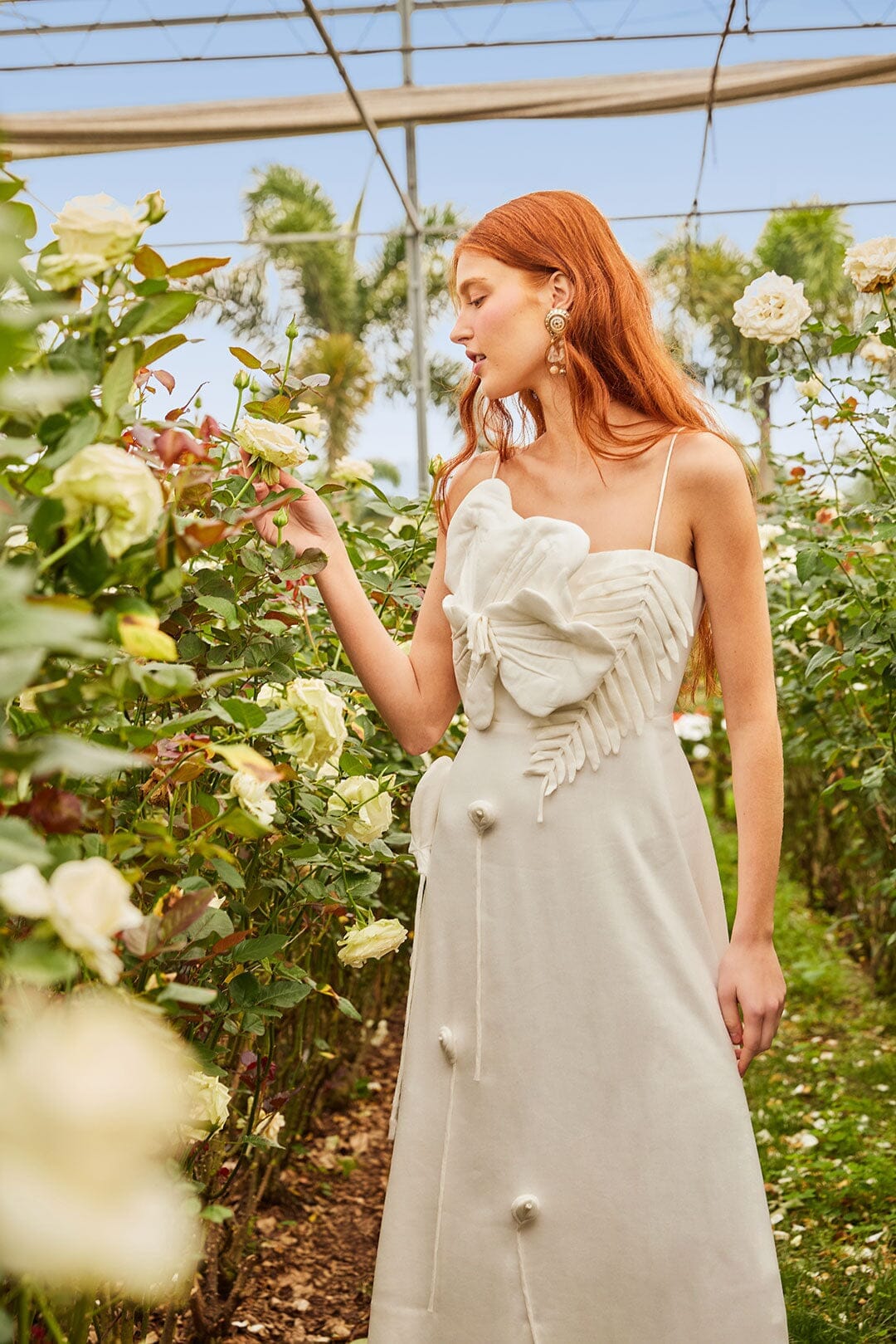 farm rio white summer garden midi dress White Summer Garden Maxi Dress FARM Rio