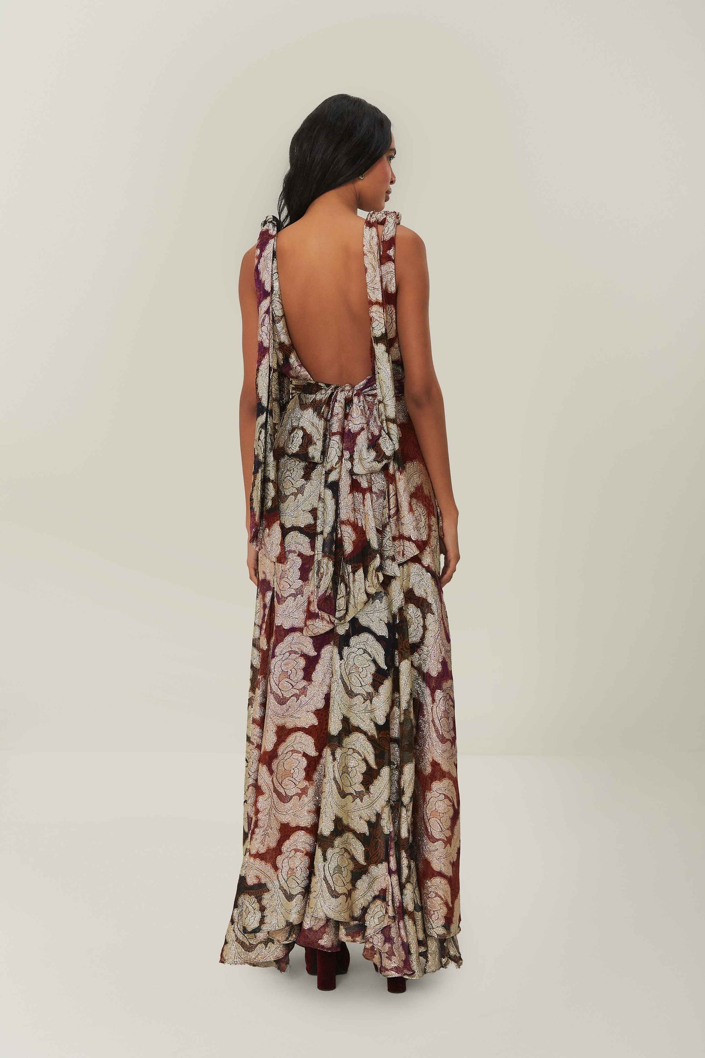 Jacquard Lurex Sleeveless Maxi Dress FARM Rio Jacquard Lurex Sleeveless Maxi Dress FARM Rio