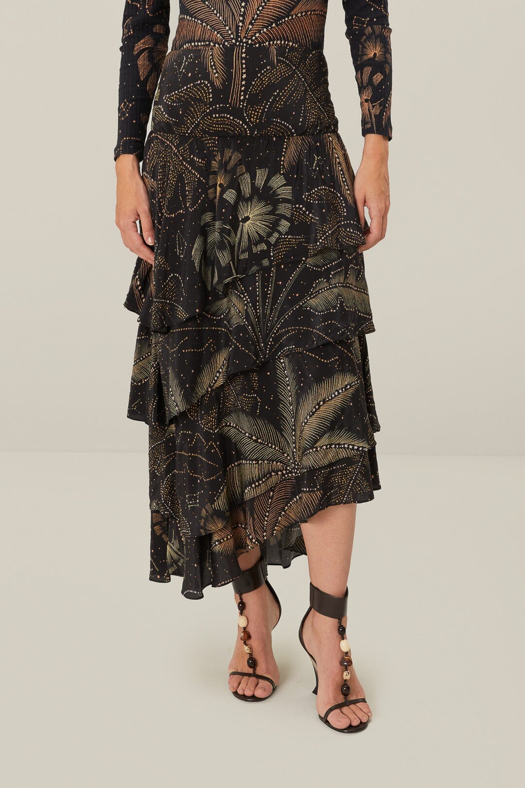 farm rio black golden foliage mini dress FARM Rio | Dresses | Farm Rio Nwt Black Golden Foliage Mini Dress Med