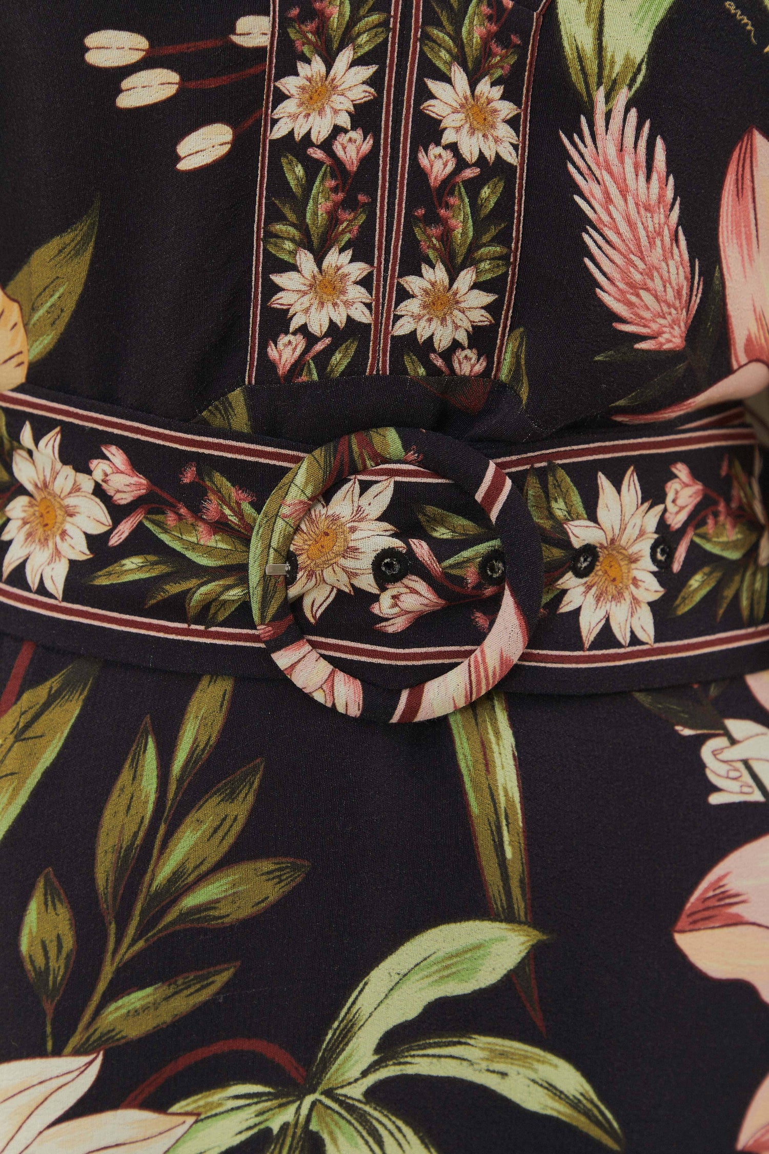 farm rio black stitched flowers long sleeve mini dress Black Surreal Flowers Long Sleeve Mini Dress FARM Rio