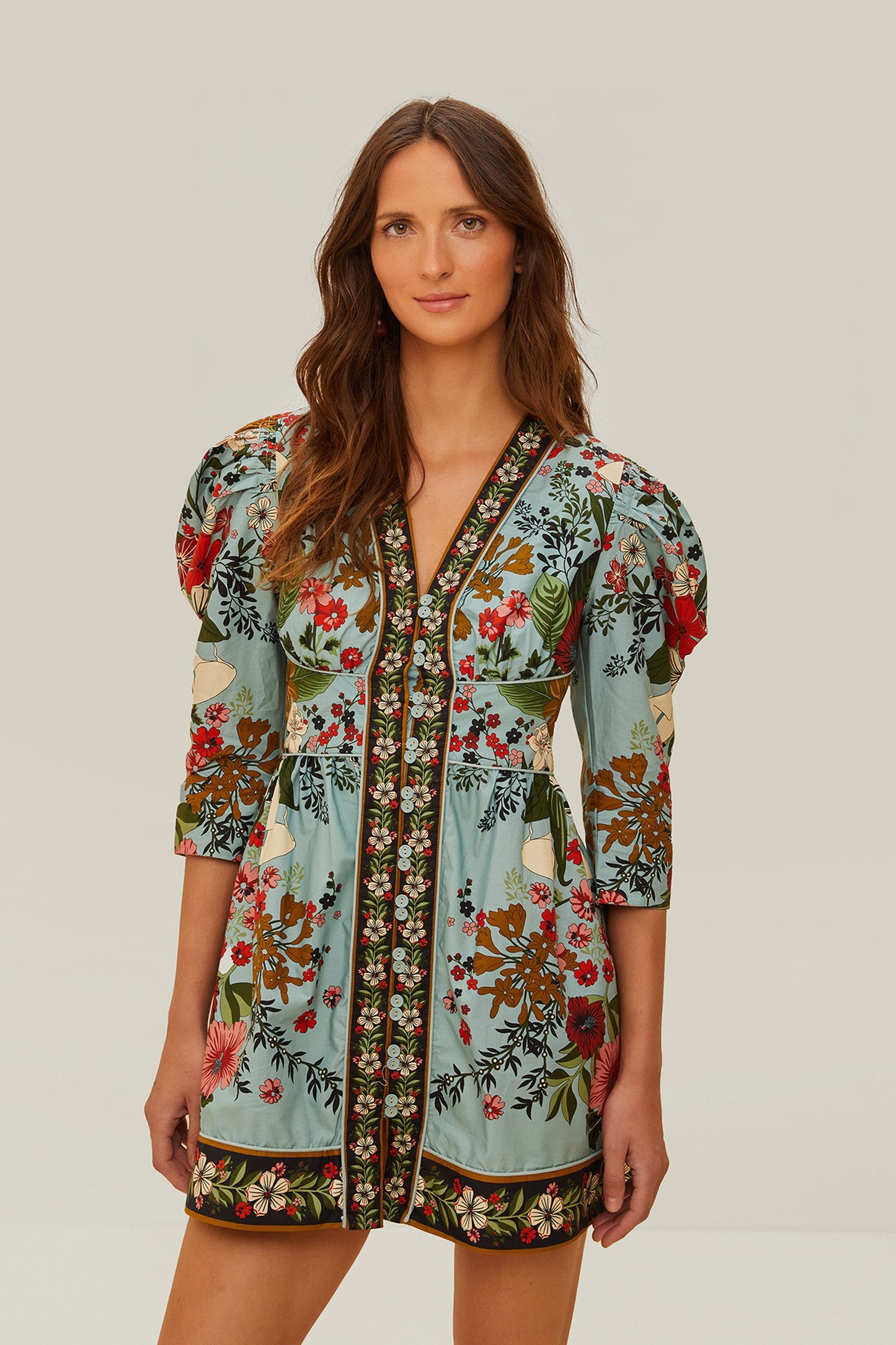 Blue Beauty Bouquet Mini Dress FARM Rio Blue Beauty Bouquet Mini Dress FARM Rio