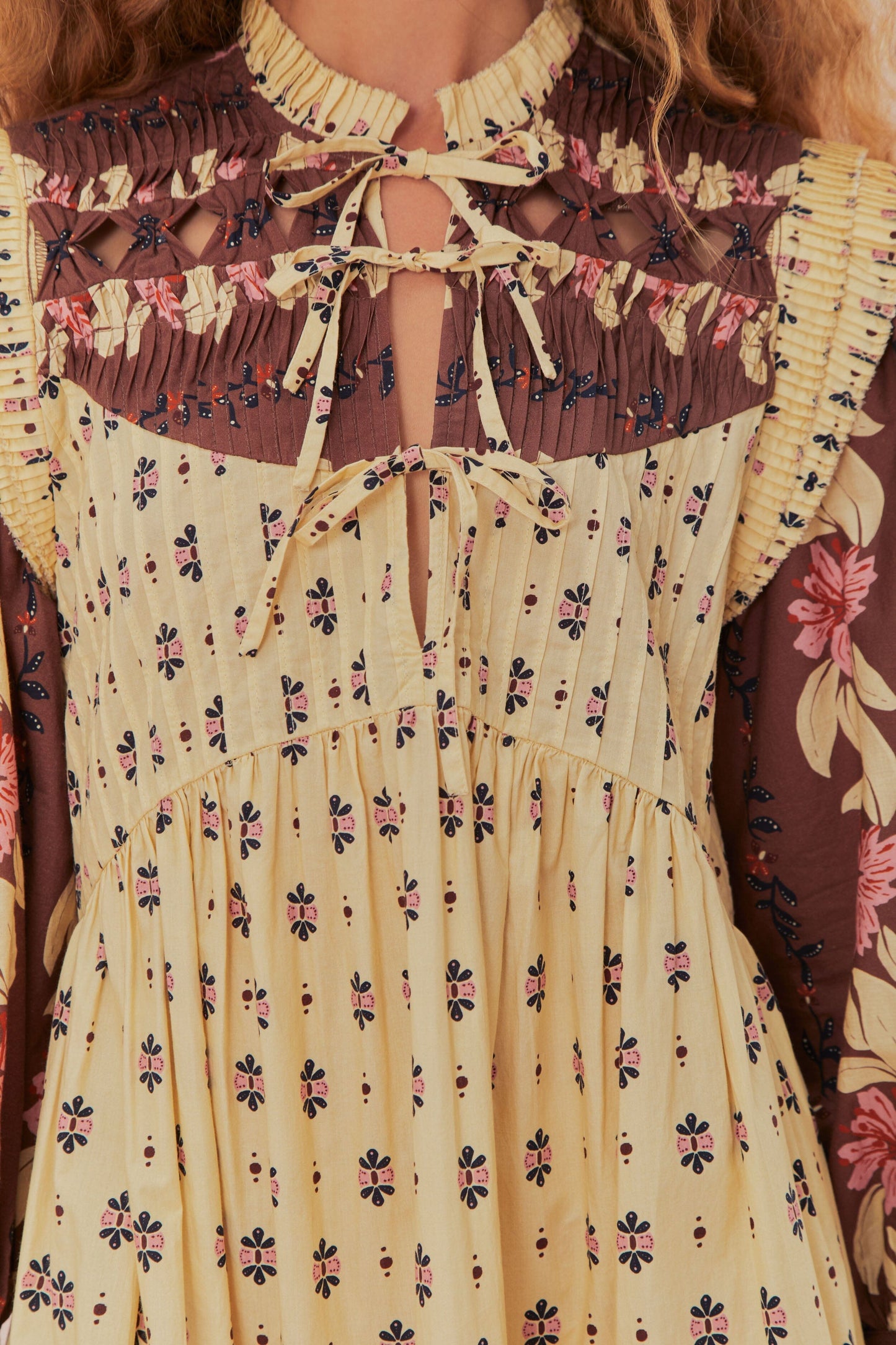 beige ainika floral ruffle mini dress hunterpremo on LTK