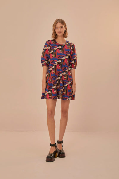 farm rio neon mushroom dress Black Wild Mushrooms Puff Sleeve Mini Dress  ban.do