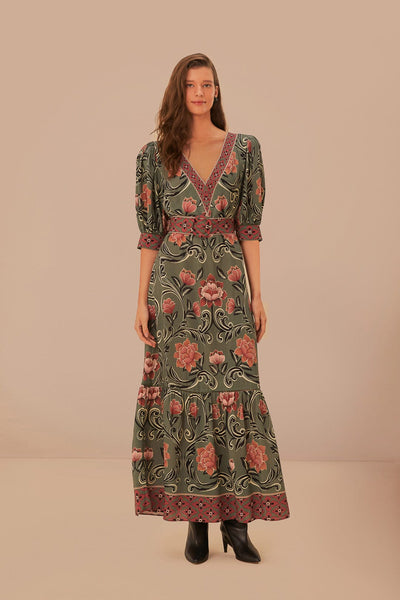 Arabesque Floral Green Maxi Dress – FARM Rio