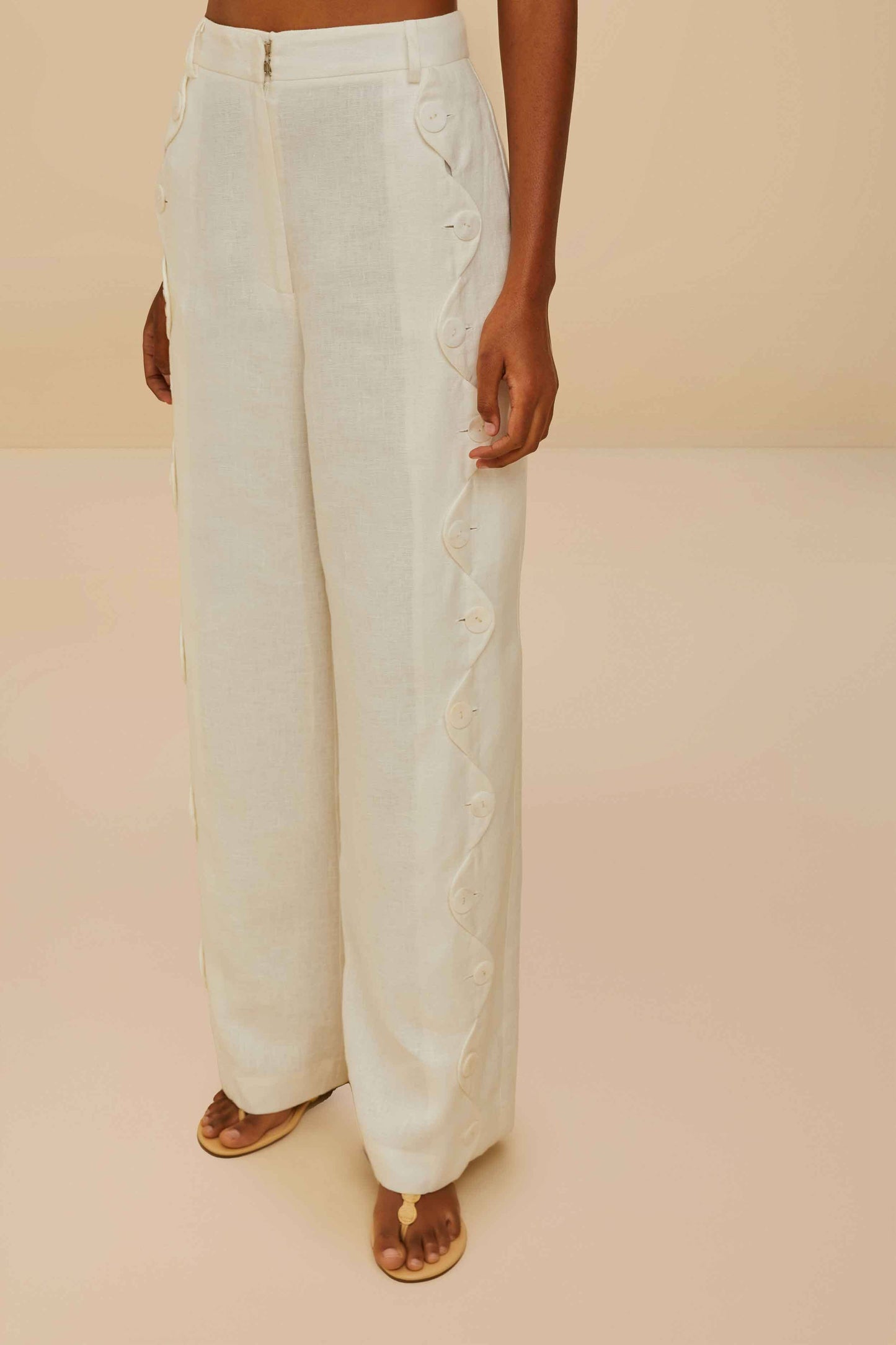 Off-White High Waisted Euroflax™ Premium Linen Pants
