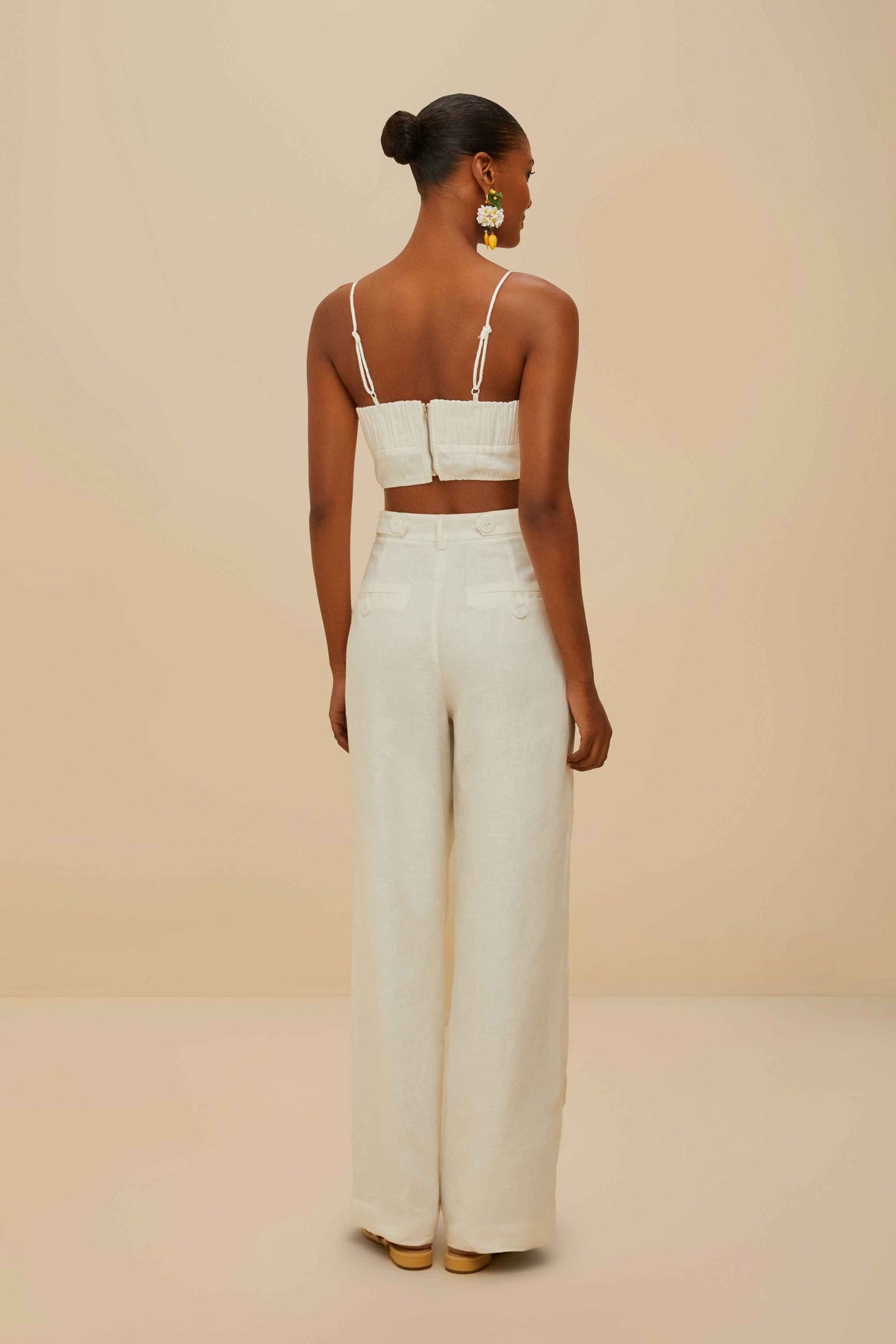Off-White High Waisted Euroflax™ Premium Linen Pants