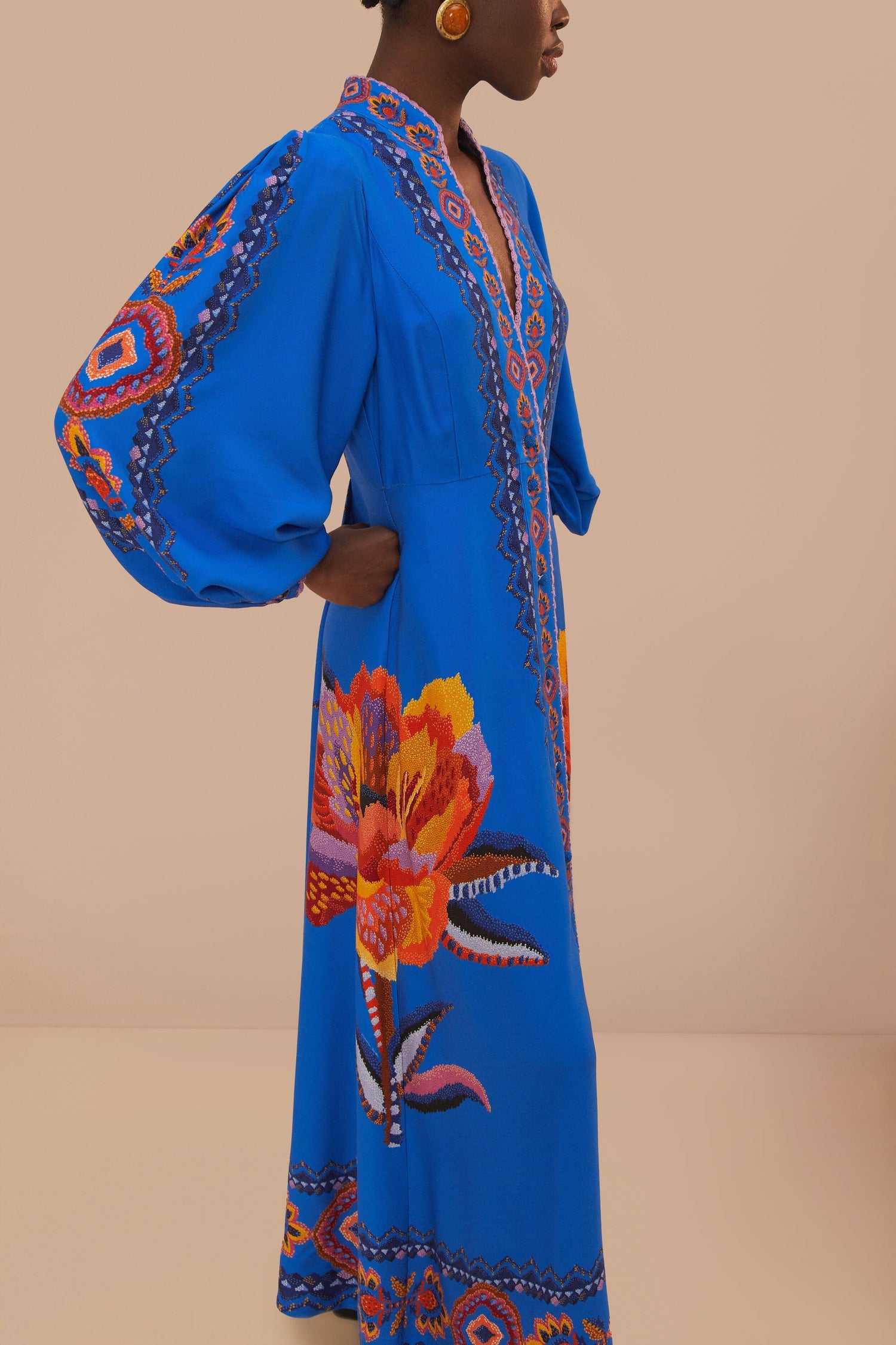 farm rio floral tapestry maxi dress Farm Rio Flower Tapestry Maxi Dress