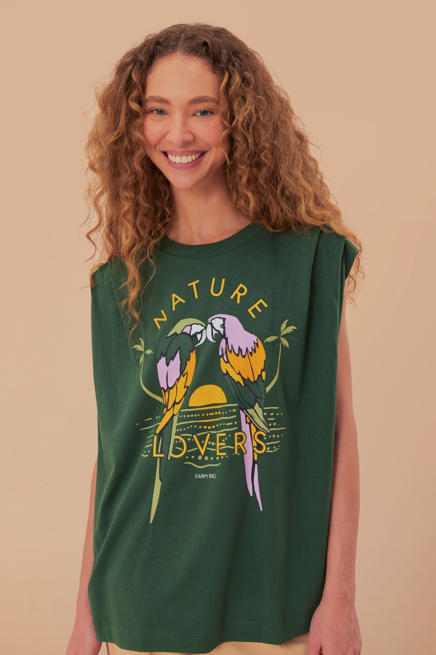 T-shirt plissé en coton biologique pour amoureux de la nature verte