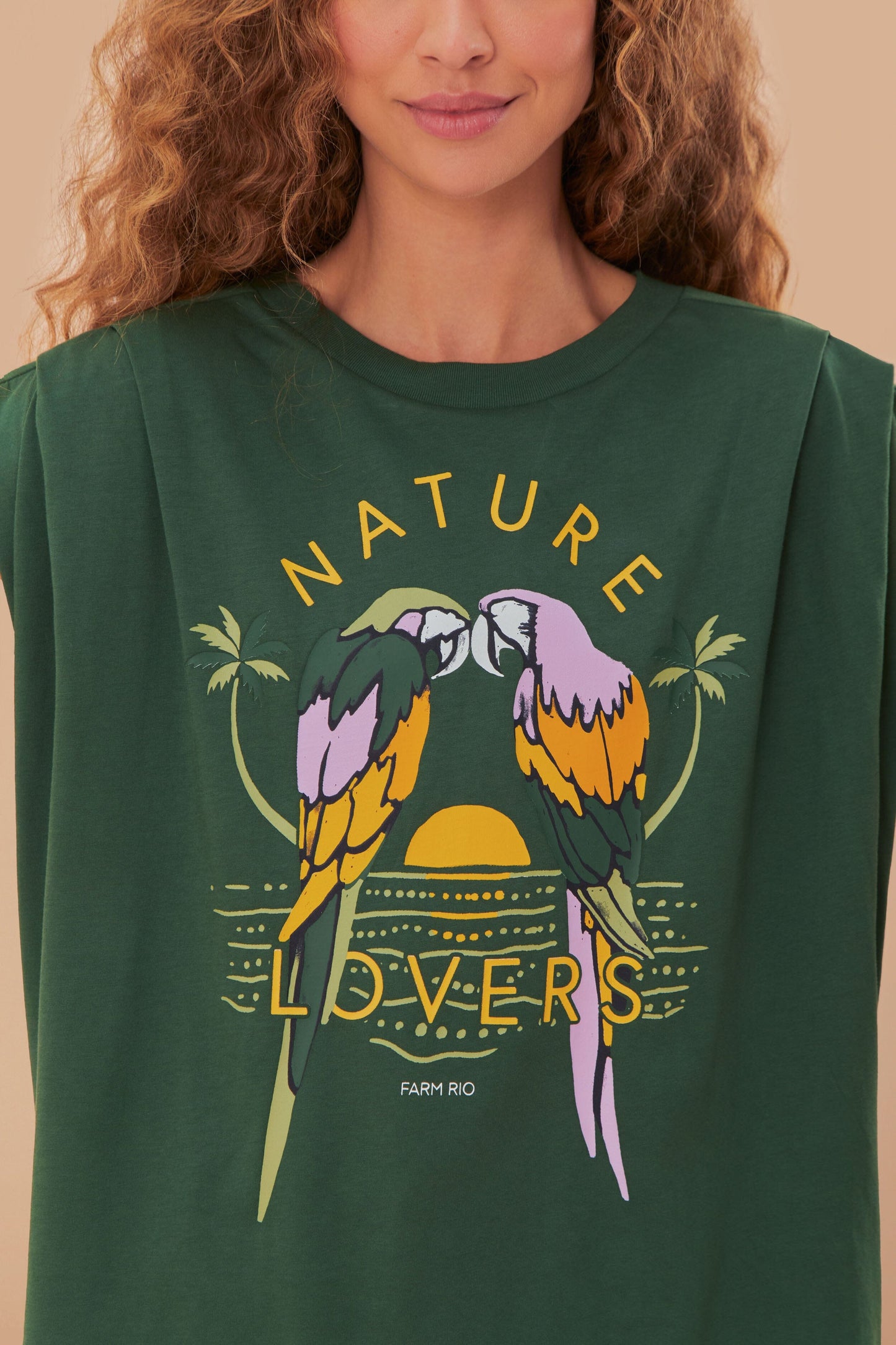 T-shirt plissé en coton biologique pour amoureux de la nature verte