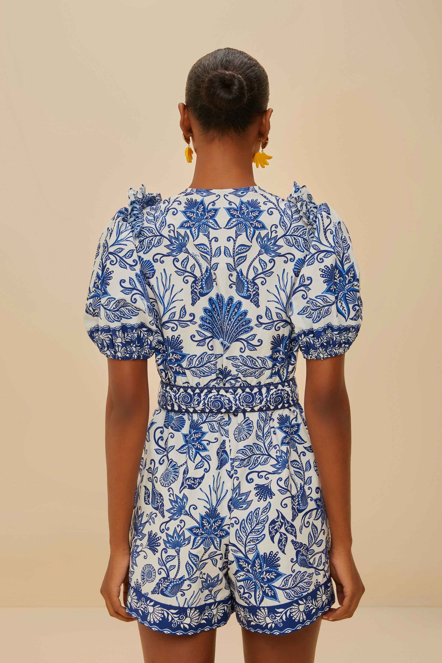 Off-White Shell Garden Organic Cotton Romper