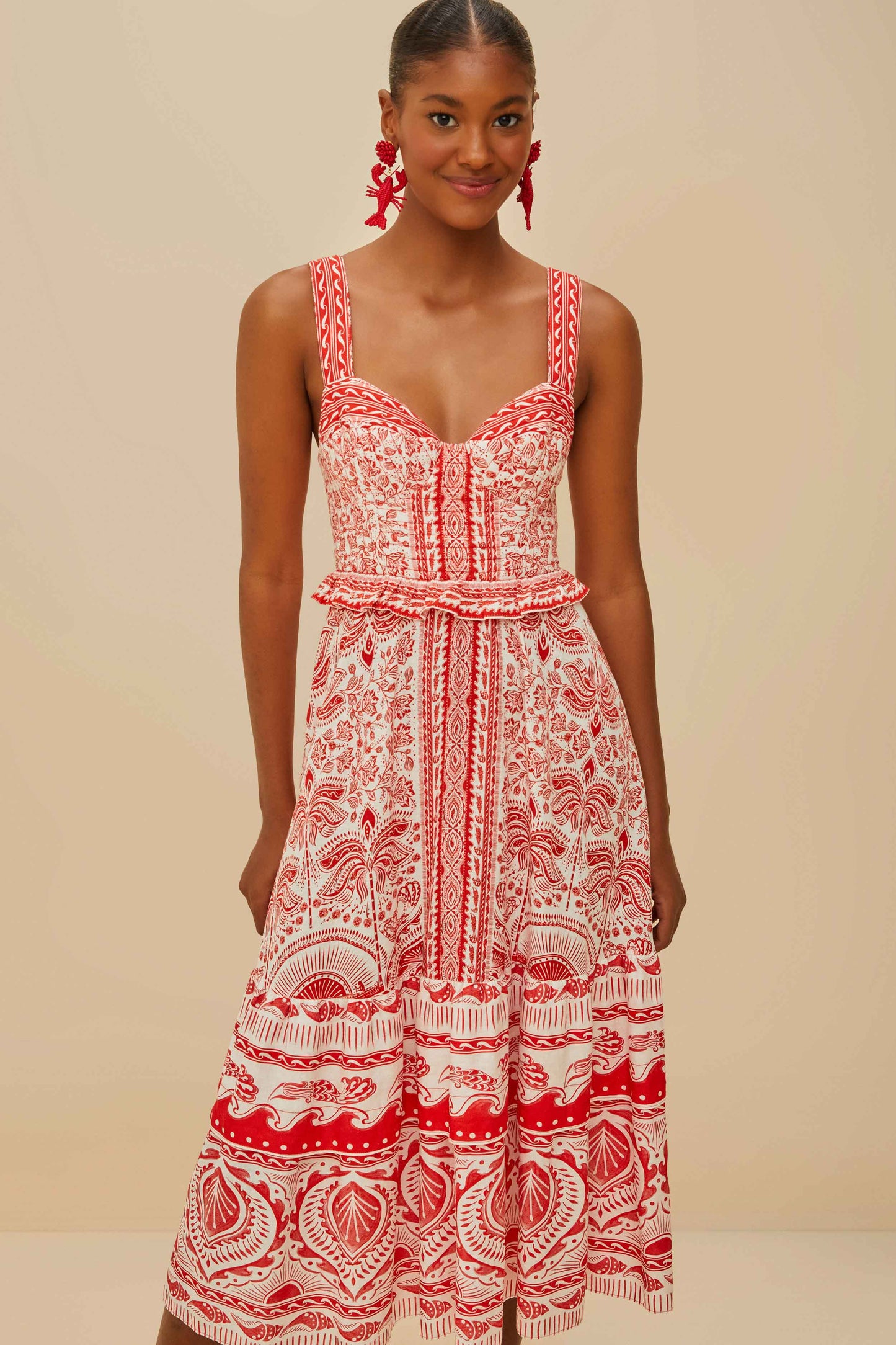 ROBE MIDI ROUGE RIVER RIDE