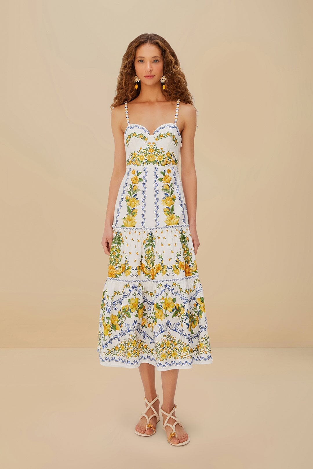 ROBE MIDI BLANC CASSÉ SICILY