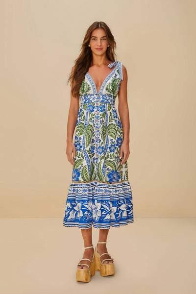 Off-White Tropicance Organic Cotton Midi Dress FARM Rio Off-White Tropicance Organic Cotton Midi Dress FARM Rio