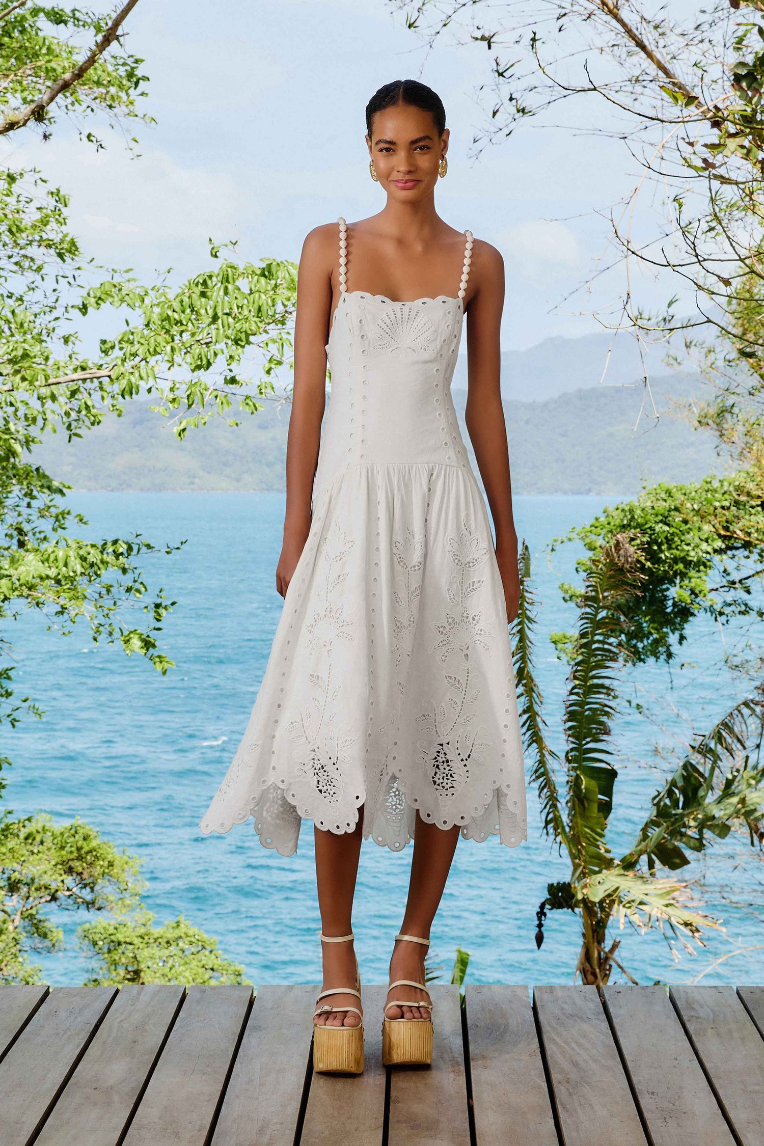 Off-White Richelieu LENZING ECOVERO Euroflax Midi Dress FARM Rio Off-White Richelieu LENZING ECOVERO Euroflax Midi Dress FARM Rio