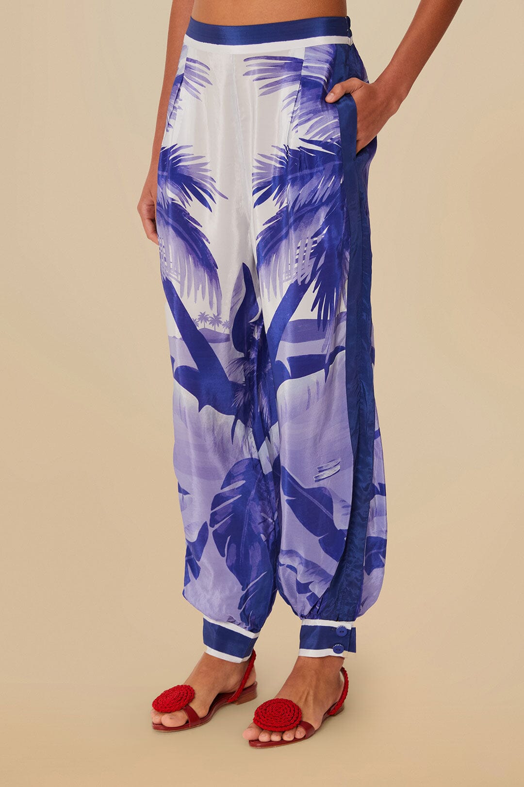 Pantalon de pyjama écharpe de table bleu frais