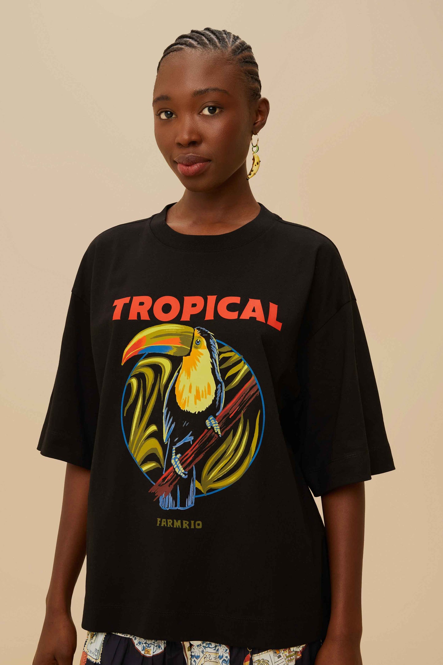 Black Tropical Organic Cotton T-Shirt