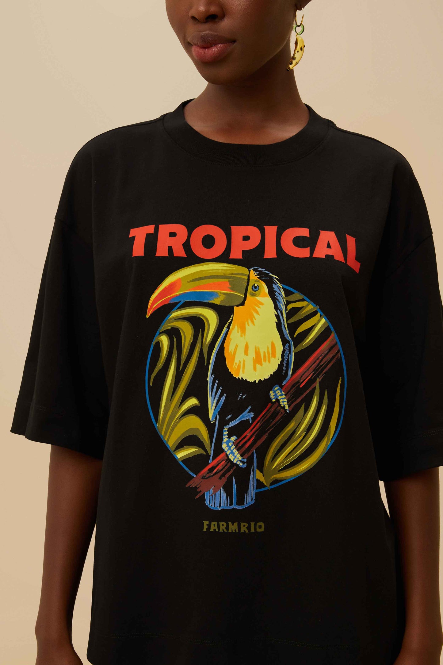 Black Tropical Organic Cotton T-Shirt
