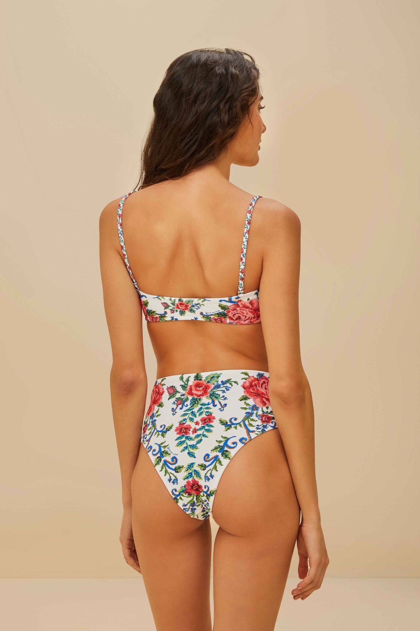 Flower Tapestry High Waist Bikini Bottom