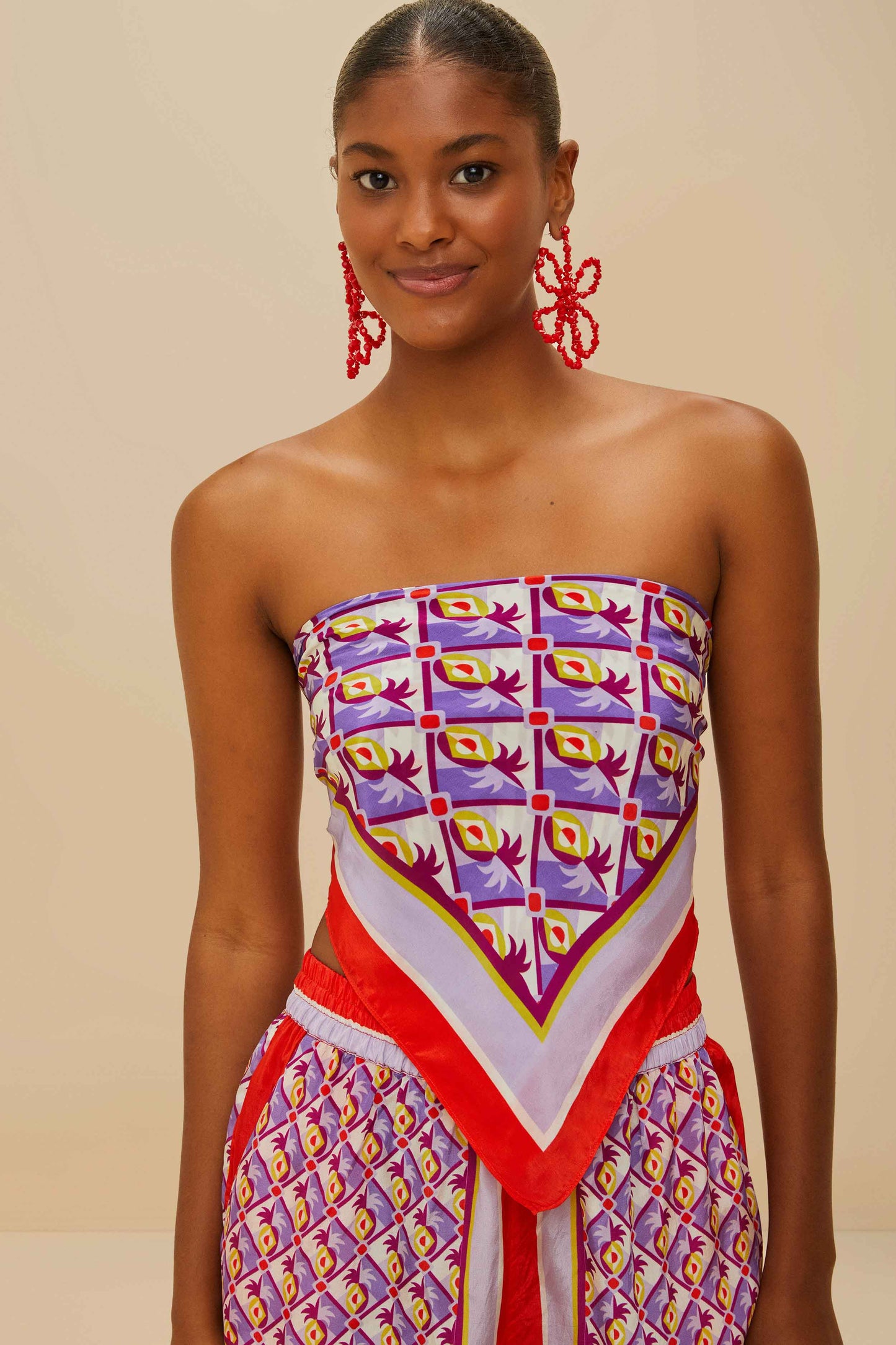 Multicolor Graphic Pineapple Scarf