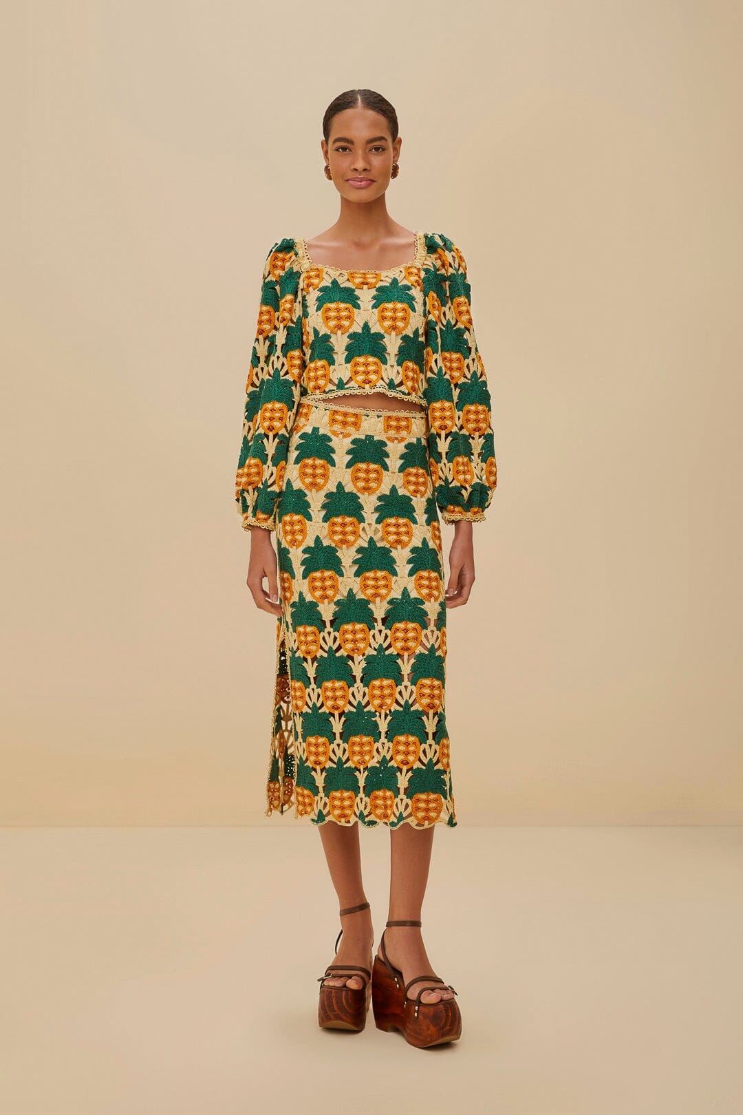 Sand Pineapple Crochet Top