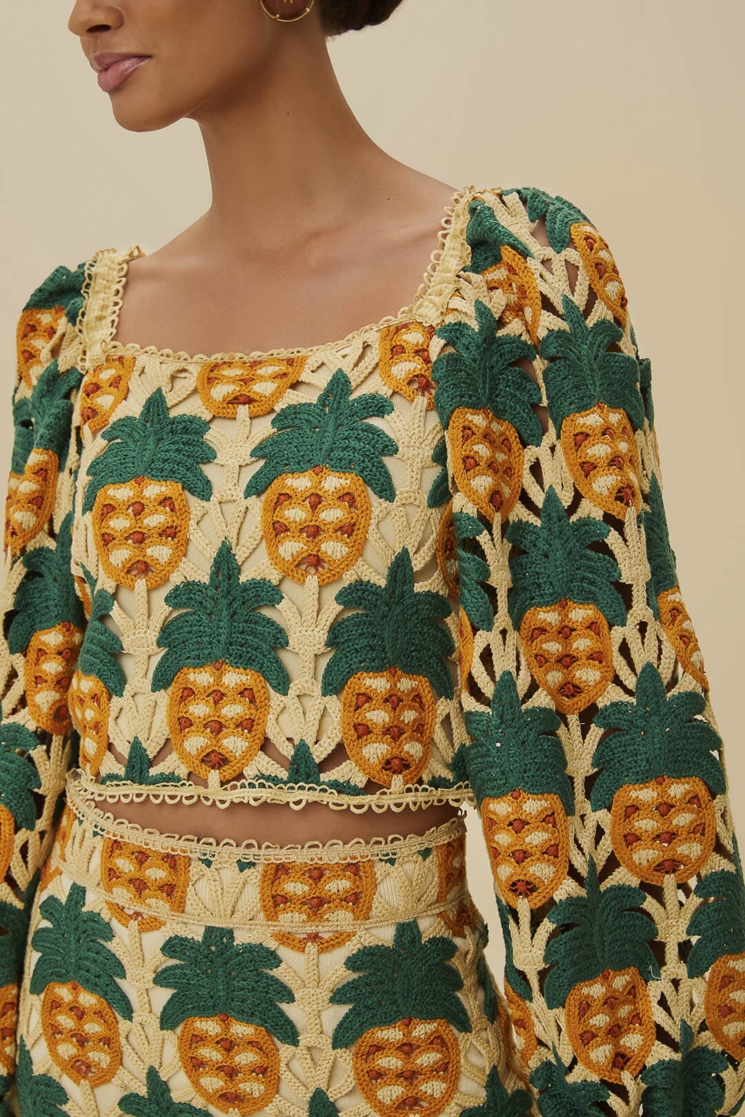 Sand Pineapple Crochet Top