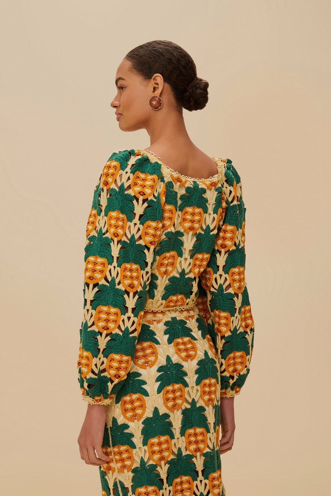 Sand Pineapple Crochet Top