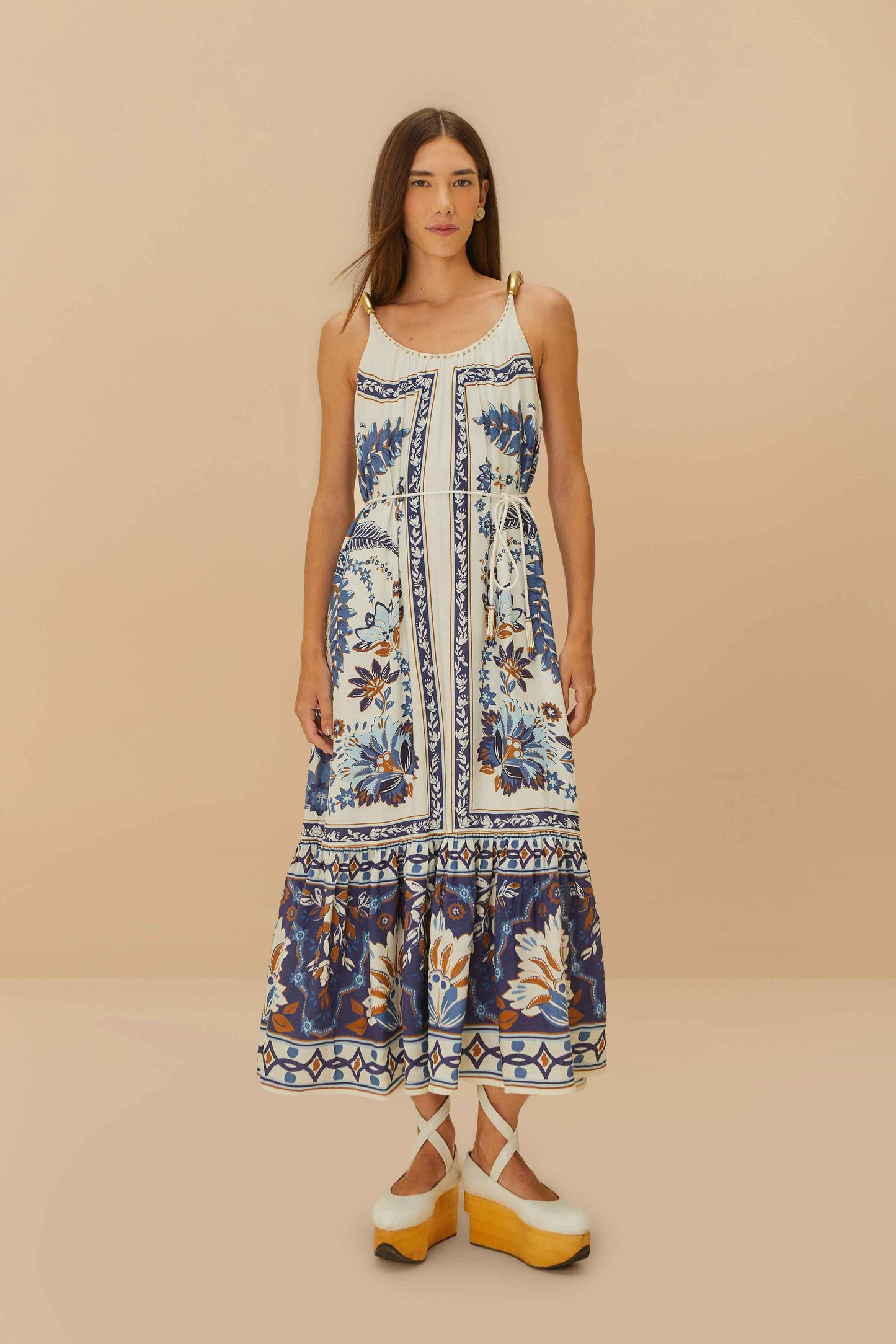 ana tapestry midi dress Farm Rio Active Ana Tapestry Strapless Midi Dress - Ana Tapestry Pink