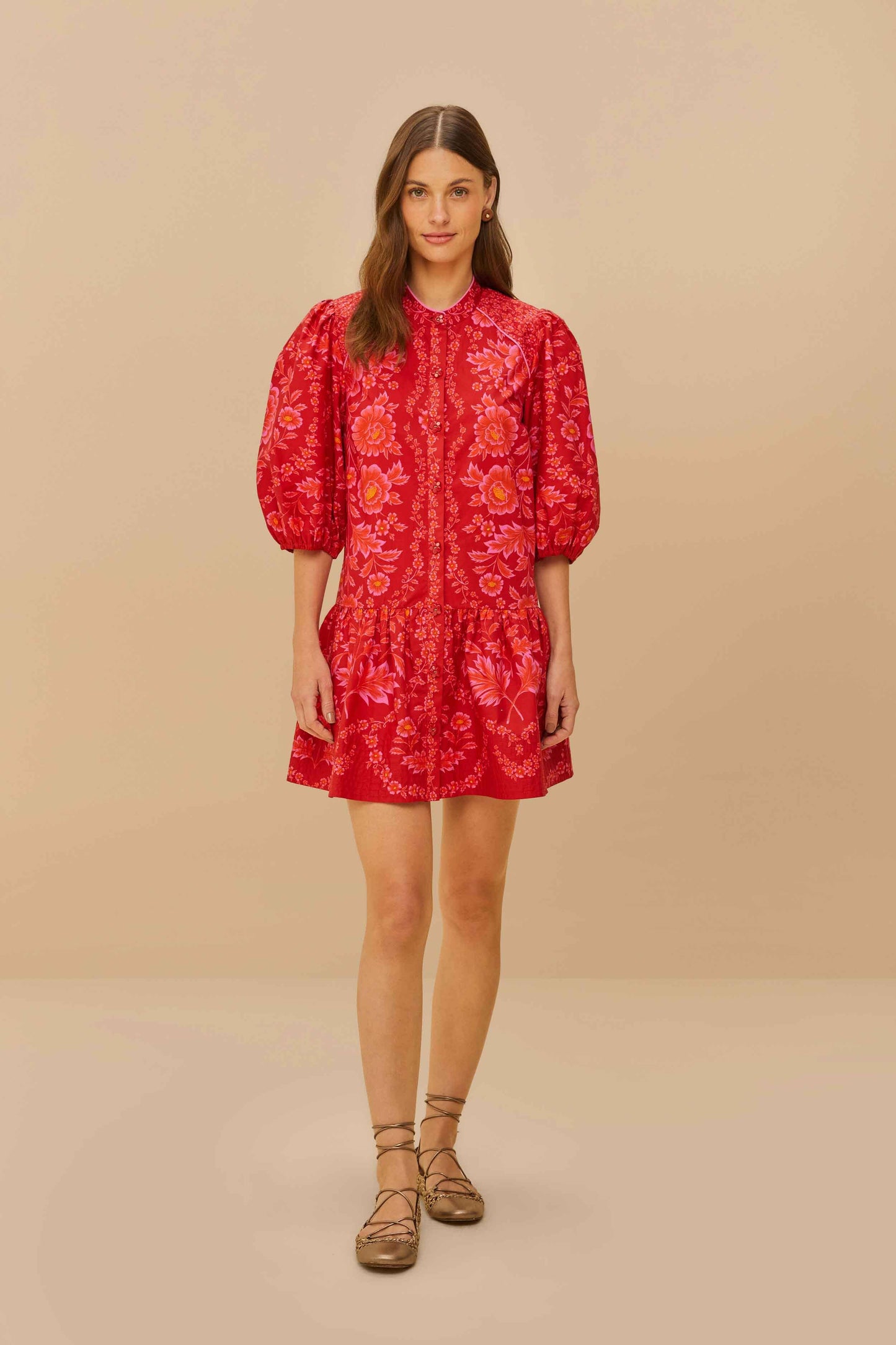 Red Olivia Mini Dress FARM Rio Red Olivia Mini Dress FARM Rio