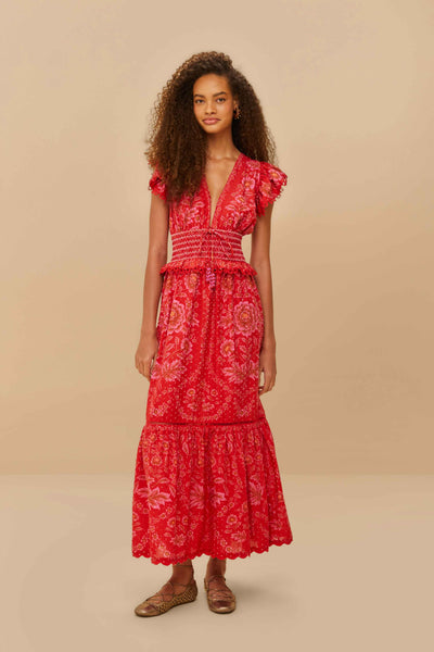 Red Olivia Lace Maxi Dress – FARM Rio